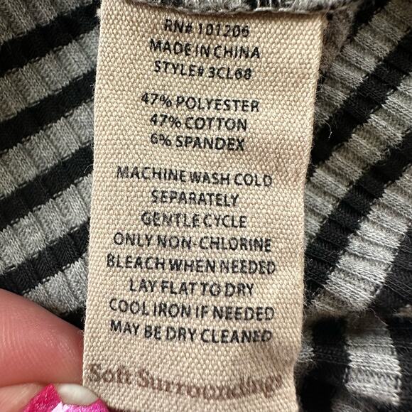 Soft Surroundings Dress Womens XL Petite Black Striped Asymmetrical Lagenlook - Picture 8 of 11